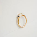 Cloud Midi 18K Rosegold Ring w. Diamond & Quartz