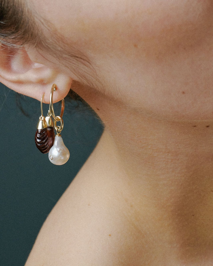 Pearl & Diamond Talisman Hoop