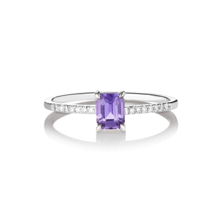 Dam Patayi 18K Hvidguld Ring m. Safirer
