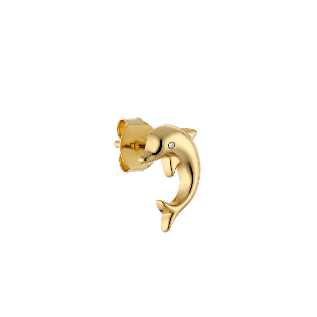 Dauphine 18K Gold Plated Stud w. Zirconia