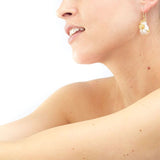 Delphin Pearl Drop Gold Plated Earrings w. Pearls