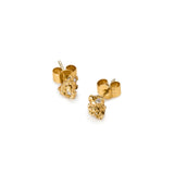 Nugget Ocean 9K Gold Studs w. Diamonds