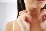 9K Gold Necklace w. Ocean Diamond