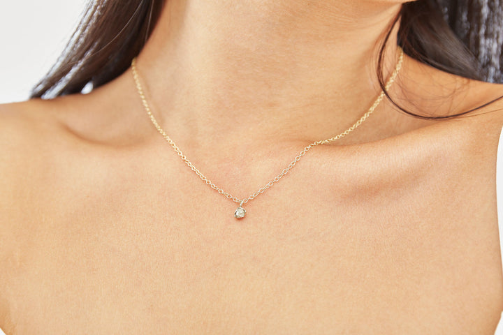 9K Guld Halskæde m. Ocean Diamant