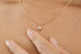 Nugget Ocean 9K Gold Necklace w. Diamonds