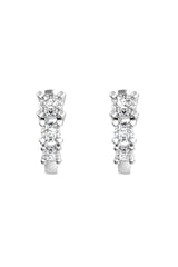 Degrade 18K White Gold Hoops w. Lab-Grown Diamonds