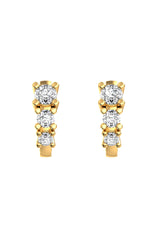 Degrade 18K Gold Hoops w. Lab-Grown Diamonds