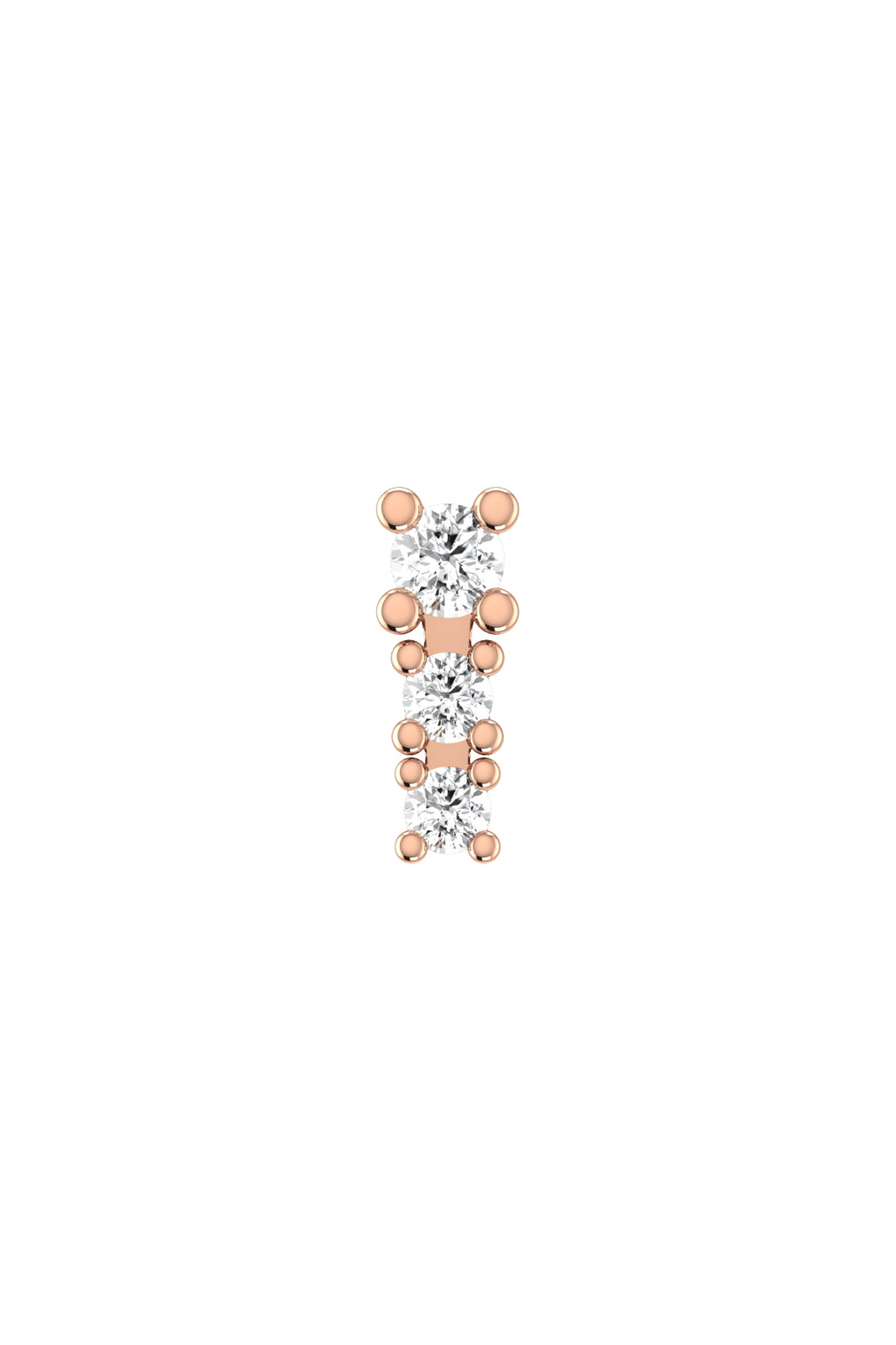 Degrade Piercing 18K Rose Gold Earring w. Lab-Grown Diamonds