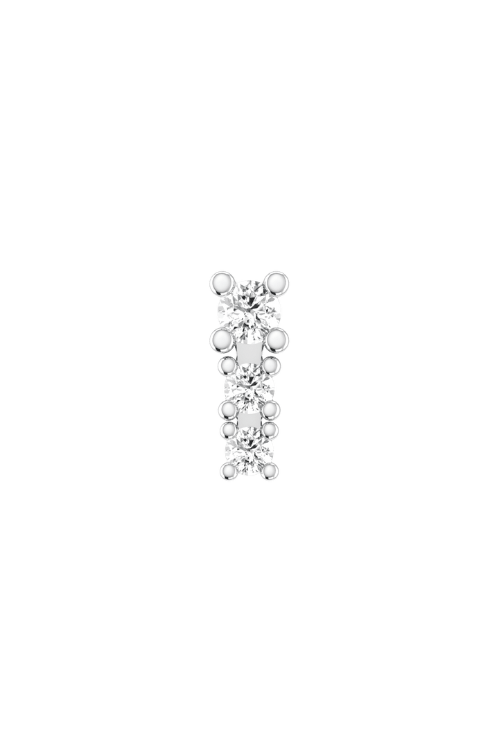 Degrade Piercing 18K White Gold Earring w. Lab-Grown Diamonds