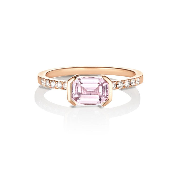 Didulayi 18K Rosaguld Ring m. Diamanter & Safir