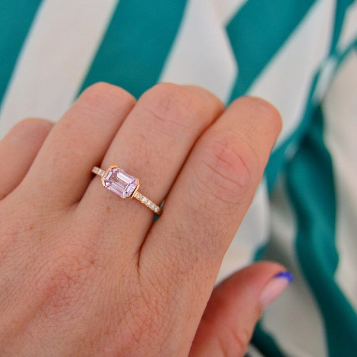 Didulayi 18K Rosaguld Ring m. Diamanter & Safir