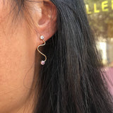 Doodle 14K Guld Øreringe m. Safir & Spinel