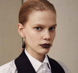 Doric Mpingo Silver Earring w. Diamond