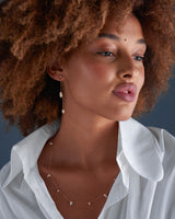 Doppelte Swinging Kette Ohrringe aus 18K Gold I Malachit & Perle