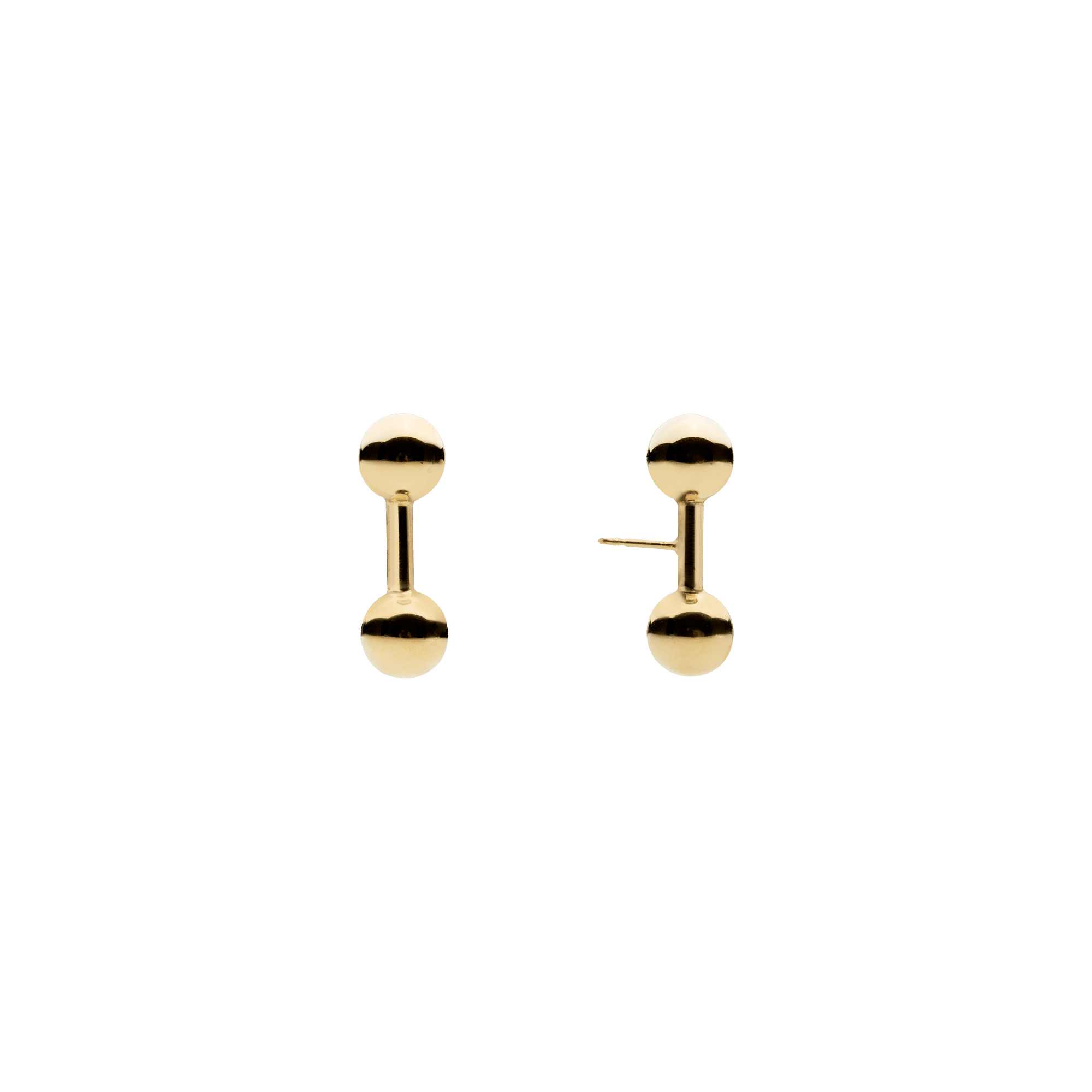 Double Ball Stud Earrings Gold Plated