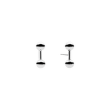 Double Ball Stud Earrings Silver