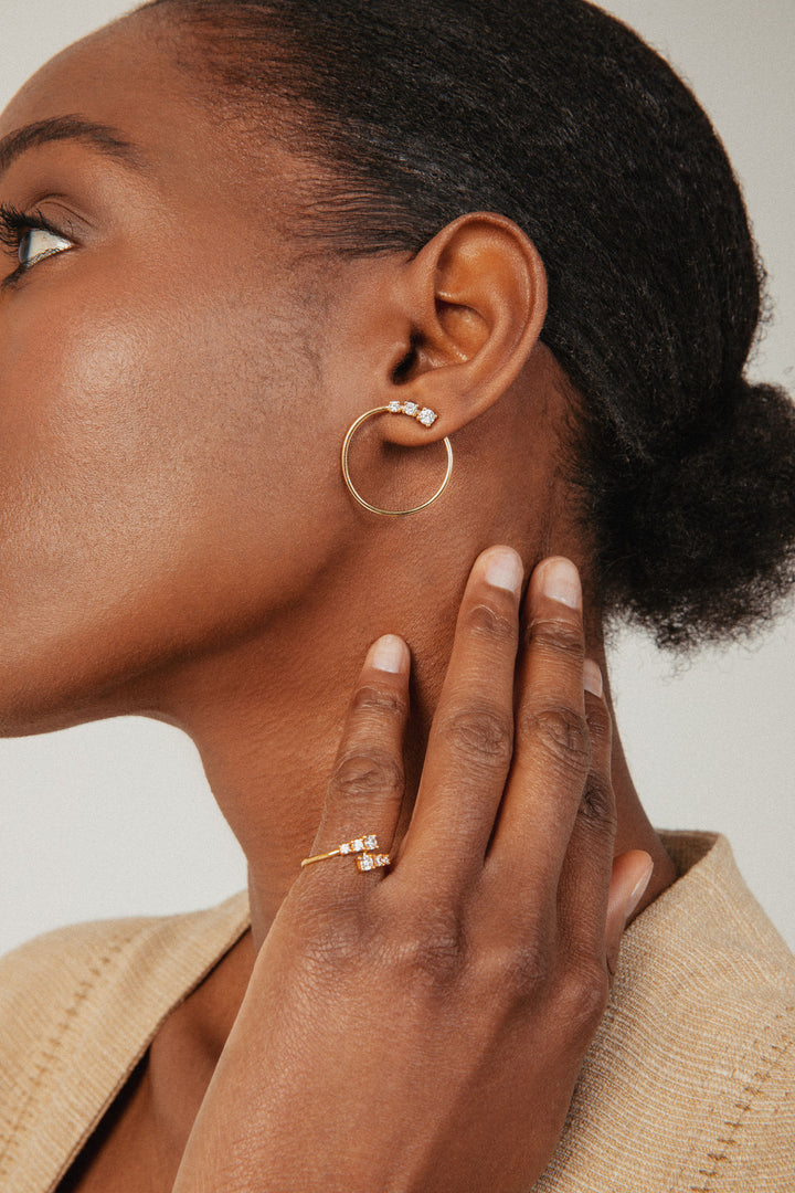 Doppelter Degrade Ring aus 18K Rosegold I Labor-Diamanten