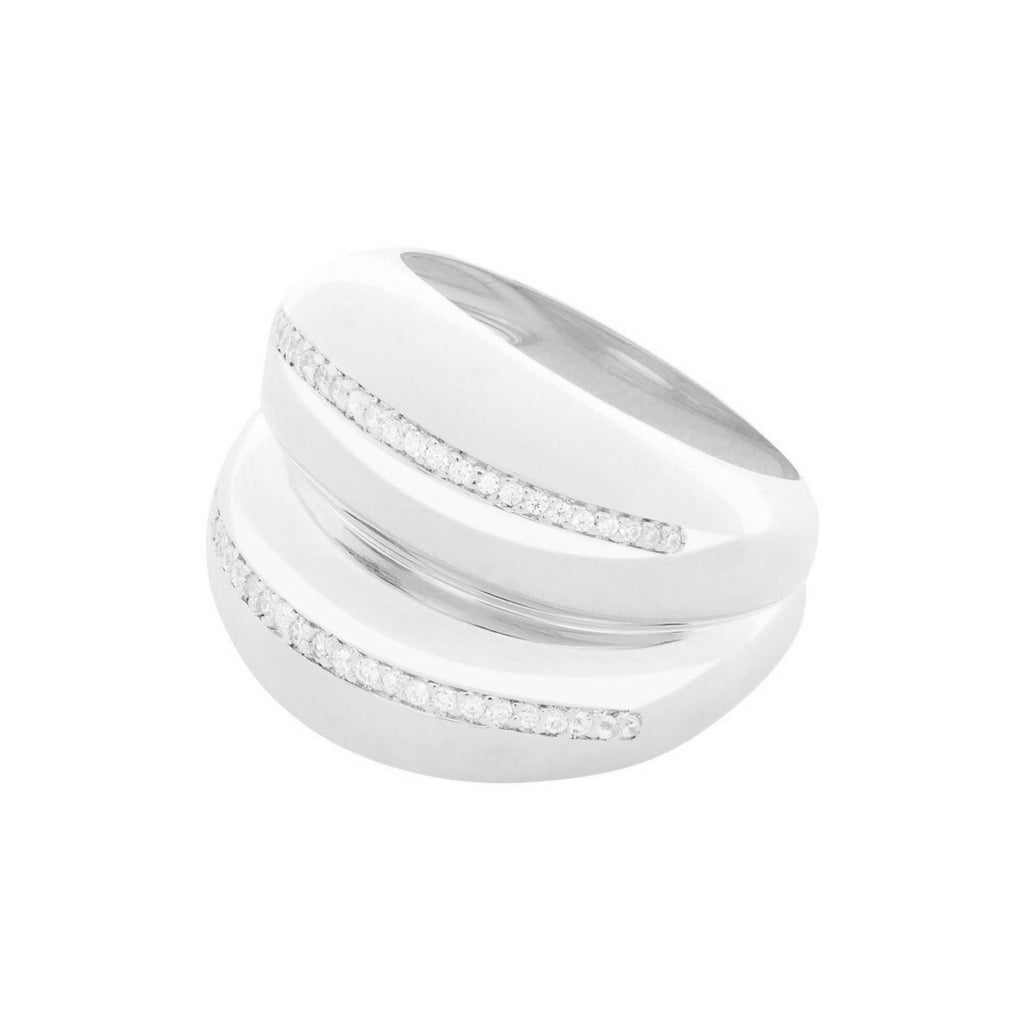 Double VOID Silver Ring w. Zirconias