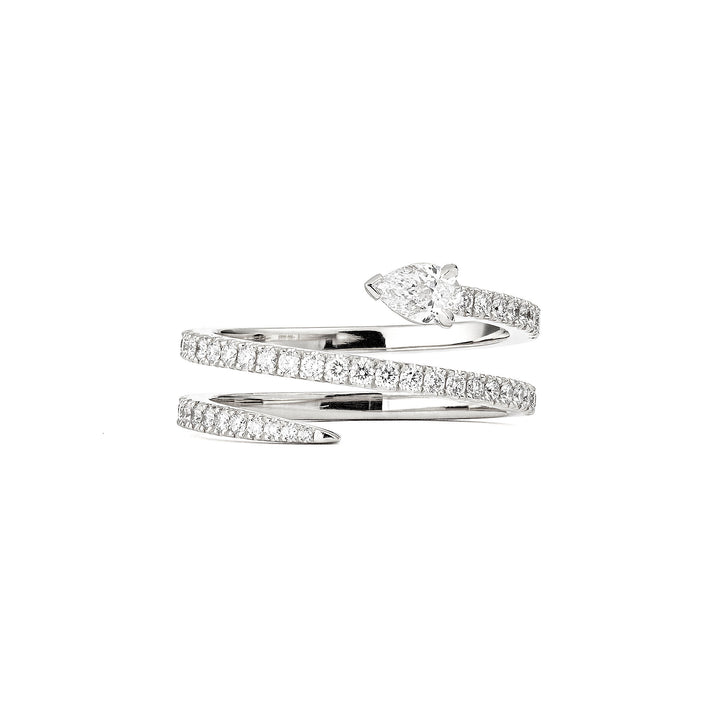 Drop Spin 18K Whitegold Ring w. Diamonds