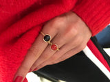 Small Pacific 18K Gold Ring w. Coral