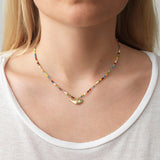 Dusty Eldorado Gold Plated Necklace w. Mixed coloured Beads