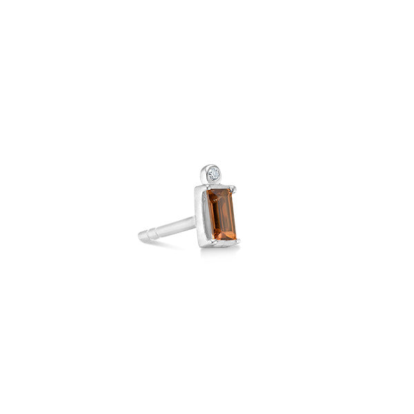 Nord Purity S 18K Whitegold Stud w. Quartz & Diamond
