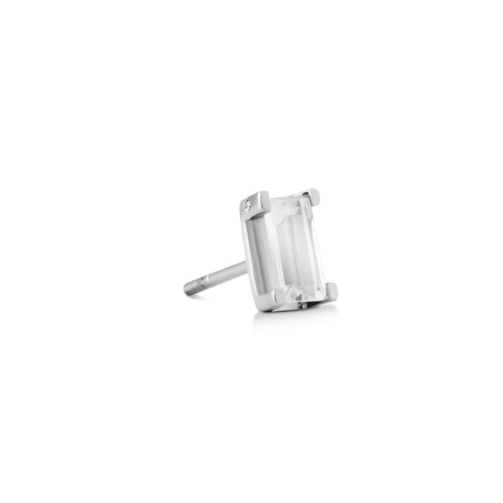 Nord White 18K Whitegold Stud w. Topaz & Diamond