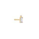 Nord White S 18K Gold Stud w. Topaz & Diamond