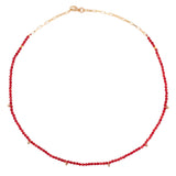 Red Gold Plated Necklace w. Jade