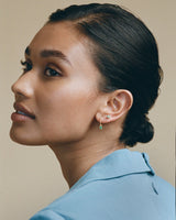 18K schlichte goldene Ohrstecker I Grüner Smaragd