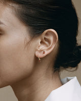 18K Simple Guld Ørestikkere m. Rød Granat