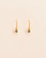 18K Gold Hoops w. London Blue Topaz