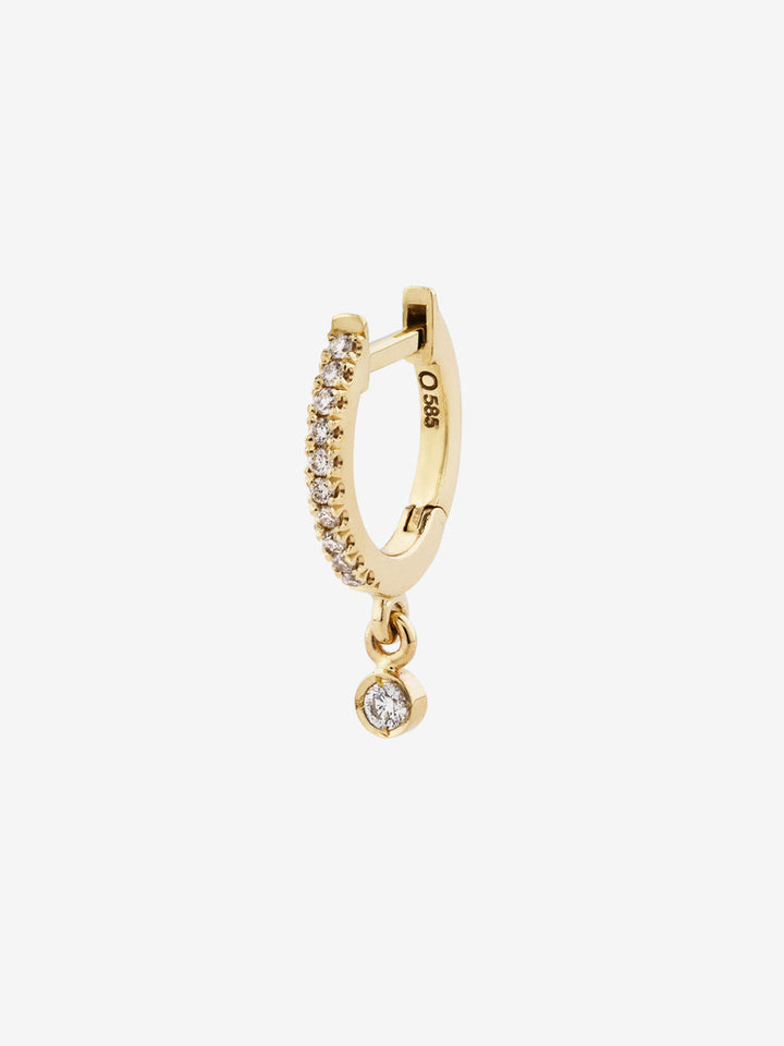 Drop 0.08 14K Guld, Hvidguld eller Rosaguld Huggie m. Diamant