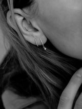 Diamond Line 0.025 14K Gold, Whitegold or Rosegold Stud w. Diamonds