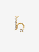 Spiral 0.09 14K Gold, Whitegold or Rosegold Earring w. Diamonds