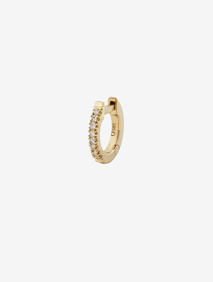 Mini Diamant 0.04 14K Guld, Hvidguld eller Rosaguld Huggie m. Diamanter