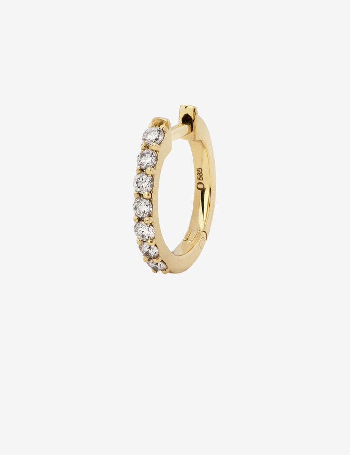Stor Diamant 0.21 14K Guld, Hvidguld eller Rosaguld Huggie m. Diamanter
