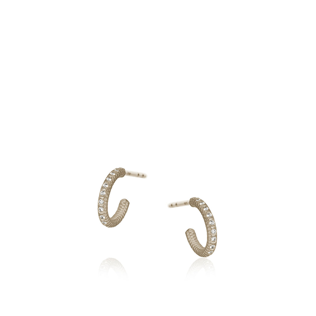 Esme Galaxy Mini 18K Hvidguld Hoops m. Diamanter