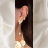 Sirene 18K Gold Plated Stud w. White Pearls