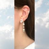 Curvo Left 18K Gold Plated Stud w. Black & White Zirconia