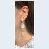 Amour 18K Gold Plated Stud w. White Pearls