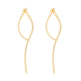 Loop 18K Gold Plated Earrings w. Zirconias