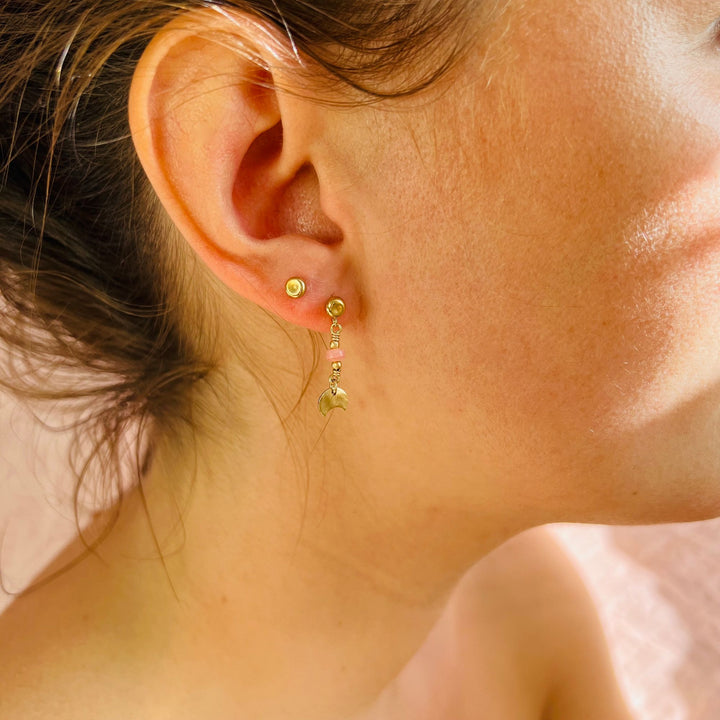 Elma 14K Gulddoublé Ørestik m. Opal