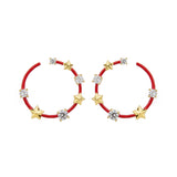 Stern- und Kristallrotgold Ohrringe w. Kristall