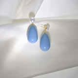 Drop Baby Blue & White Gold Ohrringe W. Perlen