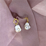 Galaxy Gold Plated Earrings w. Pearls