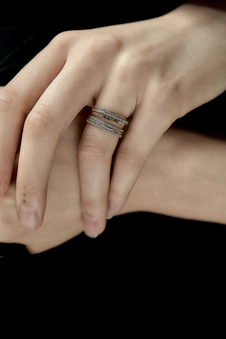 Eternity Ring aus 14K Gold, Weißgold oder Rosegold I 0.12 Kt. Diamanten