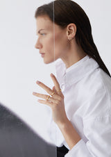 Triple Marquise Line 18K Rosegold Hoops w. Lab-Grown Diamonds