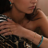 18K Gold Plated Bracelet w. Labradorite & Quartz