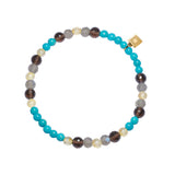 18K Gold Plated Bracelet w. Turquoise, Labradorite & Quartz